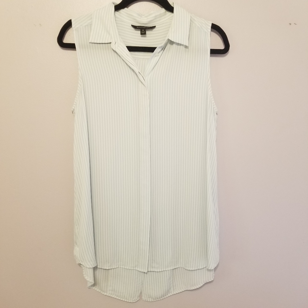 Banana Republic Striped Sleeveless Silk Shirt